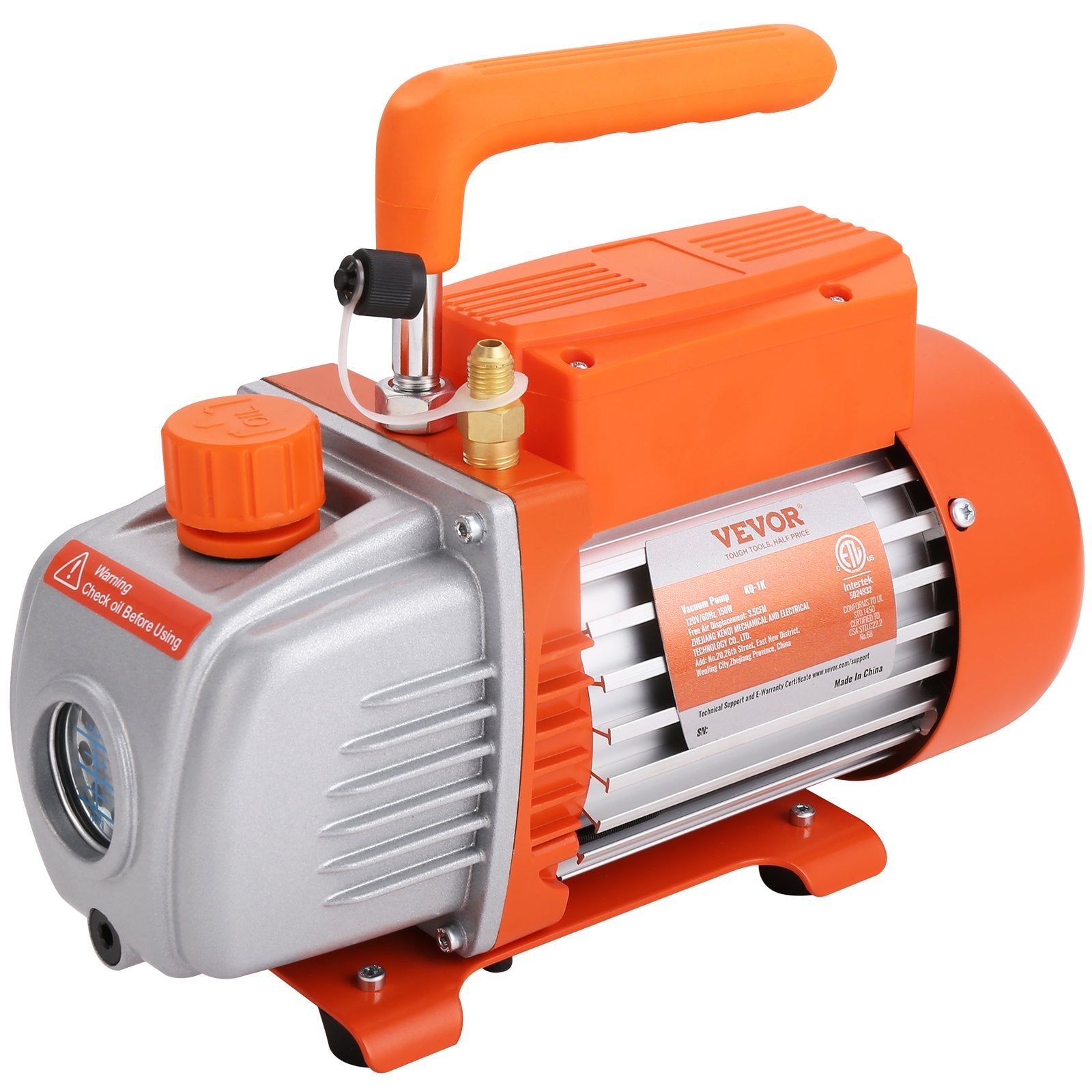 VEVOR 3 Gallon Vacuum Chamber and 3.5 CFM Pump Kit, Tempered Glass Lid Vacuum Degassing Chamber Kit, Single Stage Vacuum Pump with 250 ml Oil Bottle, for Stabilizing Wood, Degassing Silicones, Epoxies 