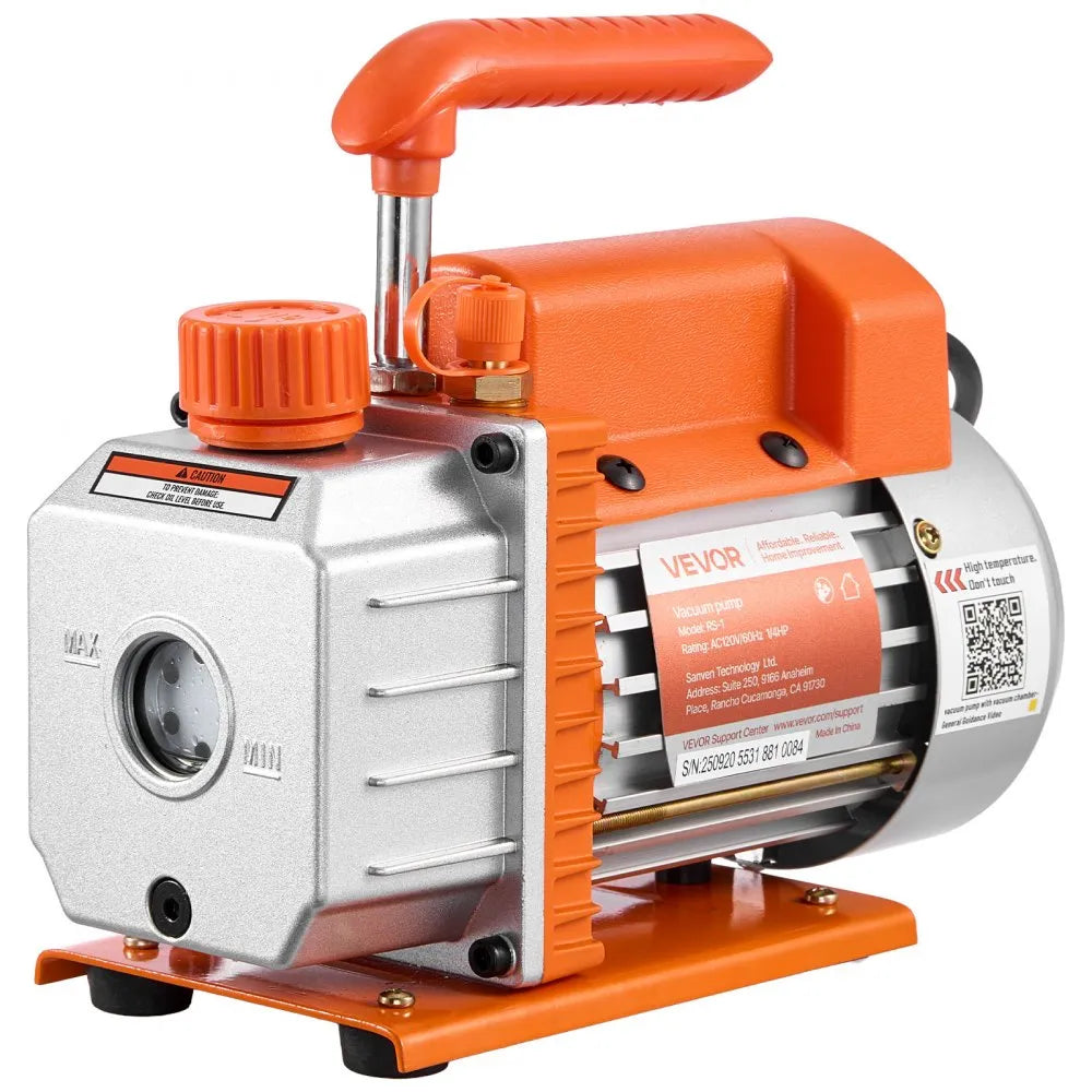 VEVOR 5 Gallon Vacuum Chamber with Pump, 3.5 CFM, Single Stage Vacuum Pump, Stainless Steel Degassing Chamber Kit with Tempered Glass Lid, 5 ft Hose, for Stabilizing Wood Degassing Silicone Resin 