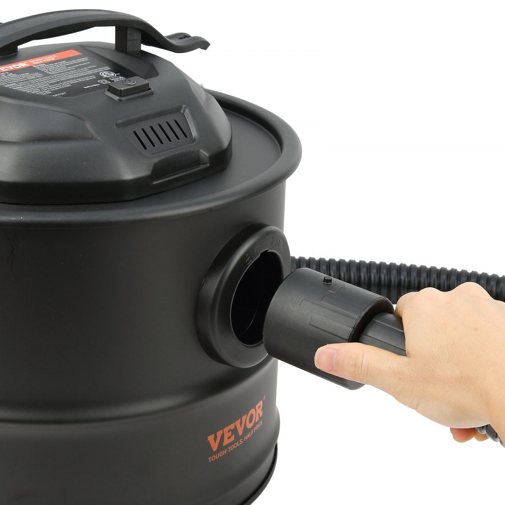 VEVOR Ash Vacuum Cleaner, 4 Gallon with 1200W Powerful Suction, Ash Vac Collector with 47.2 in Flexible Hose, for Fireplaces, Pellet Stoves, Wood Stove, Log Burner, Grills, Pizza Ovens, Fire Pits 