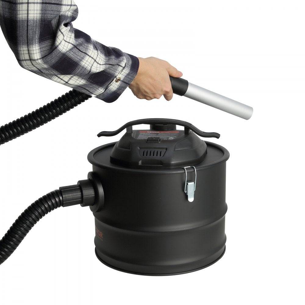 VEVOR Ash Vacuum Cleaner, 4 Gallon with 1200W Powerful Suction, Ash Vac Collector with 47.2 in Flexible Hose, for Fireplaces, Pellet Stoves, Wood Stove, Log Burner, Grills, Pizza Ovens, Fire Pits 
