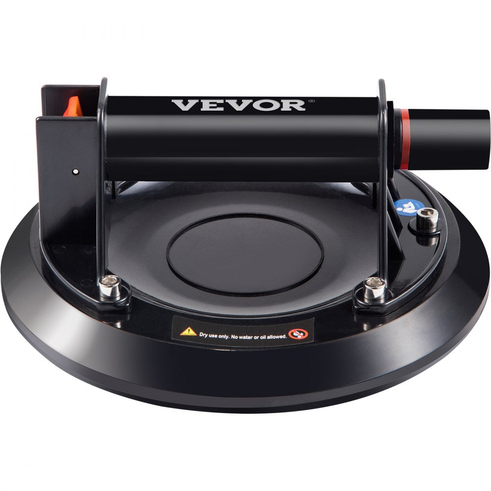VEVOR Glass Lifting Vacuum Suction Cup, 9\'\' Glass Lifter Suction Cup, 275lbs Load Capacity Glass Lifting Suction Cup, Heavy-Duty Hand-Held Glass Lifter For Moving Large Granite Tile & Replacing Wind 