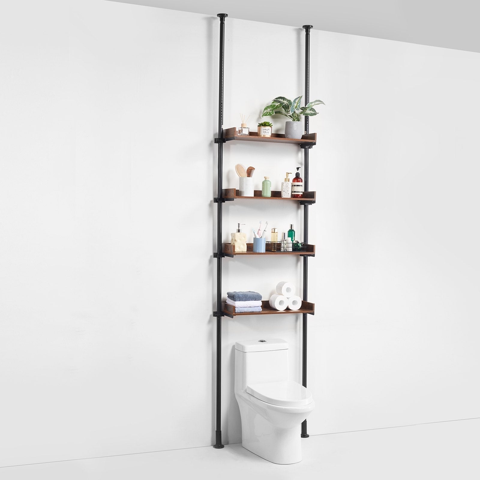 VEVOR Over the Toilet Storage 4-Tier Bathroom Shelf Rack Space Saver Organizer 