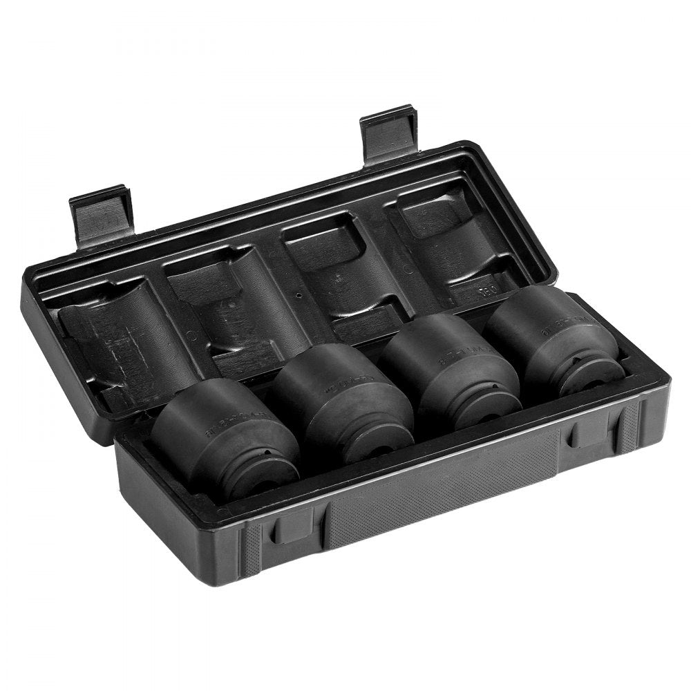 VEVOR Axle Nut Impact Socket Set 1/2" Drive 6-Point 4PCS SAE Spindle Nut Socket 