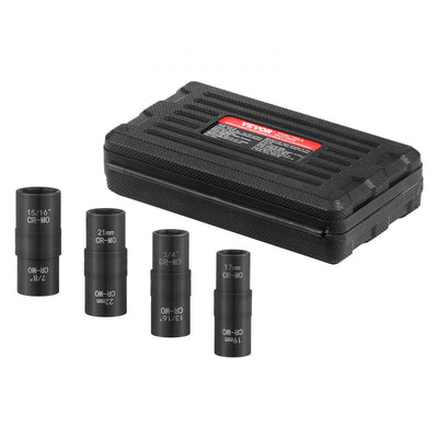 VEVOR Lug Nut Impact Socket Set 1/2 in Drive Metric and SAE 6-Point Flip Socket 