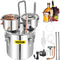 VEVOR Water Distiller, 13.2 Gal/50 L, Stainless Steel Distillery Kit with Copper Tube Built-in Thermometer, Home Broiler for DIY Brewing, Silver