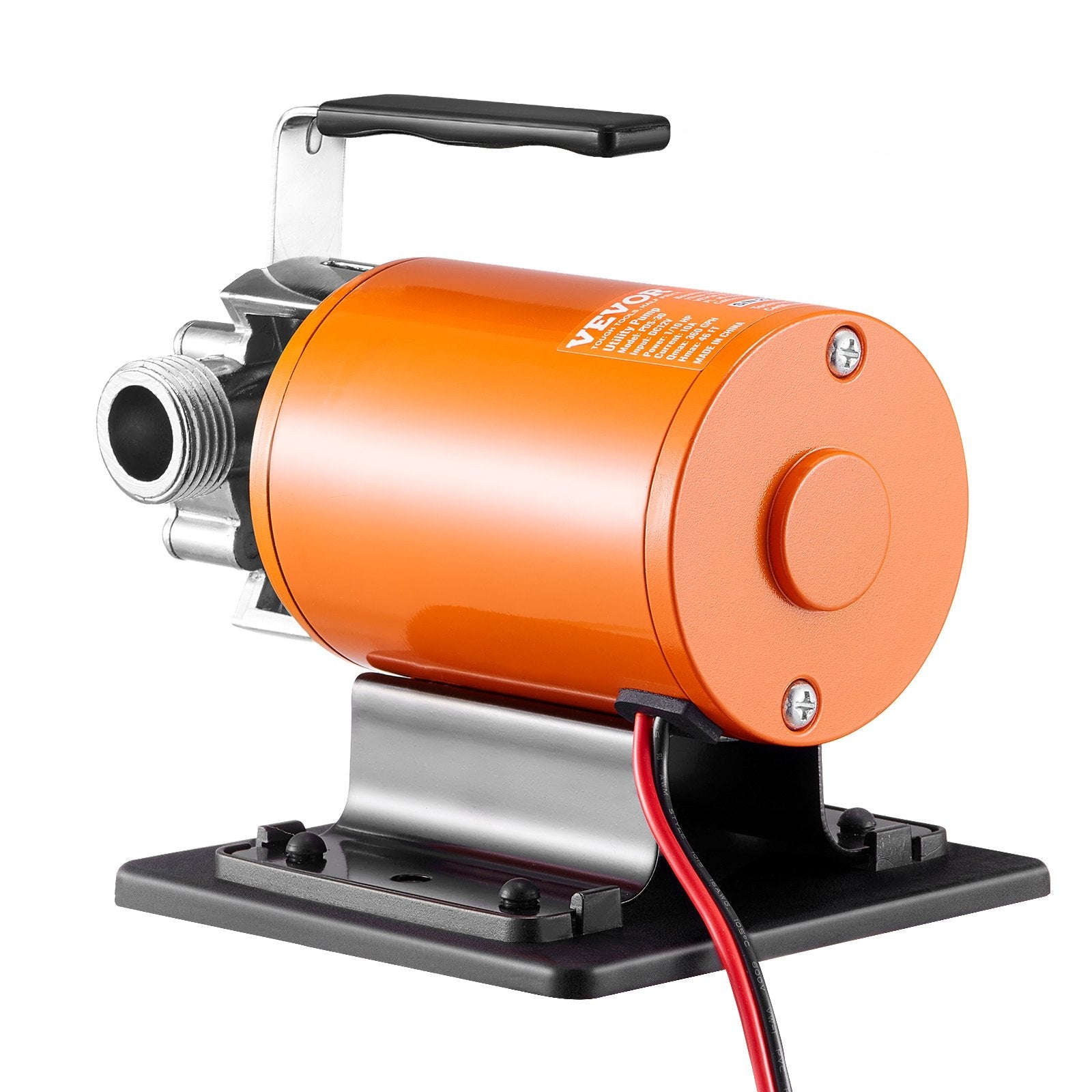 VEVOR Water Transfer Pump, 12V DC 360 GPH 1/10HP, Portable Electric Utility Pump with 6 ft Suction Hose Kit, Impeller, Suction Strainer, for Garden, Rain Barrel, Pool, Pond, Hot Tub, Aquarium Draining 