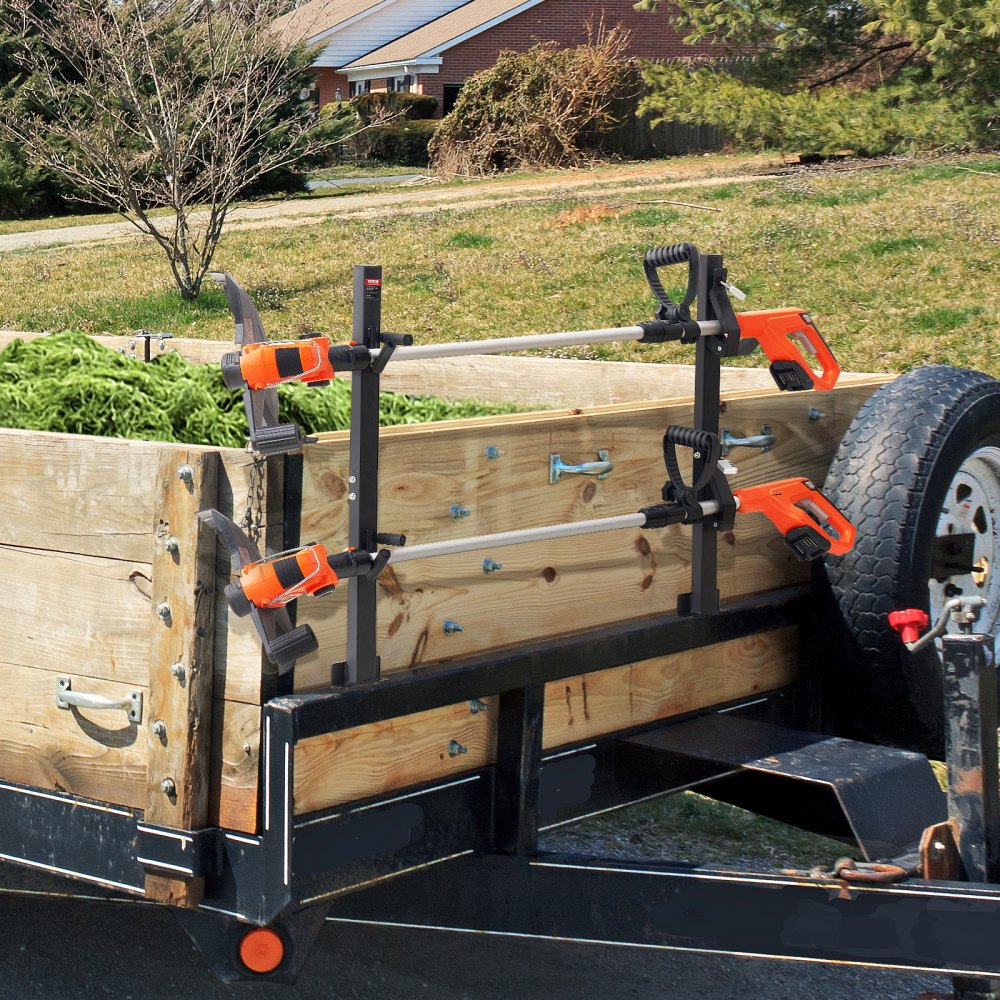 VEVOR Trimmer Rack, 2 Place Weeder Trimmer Rack, Trim Holder Trailer Rack Carrier with Zinc Alloy Password Lock, Mount On Landscape Truck Trailer Enclosed Trimmer Rack Weed Eater Racks, Pair 