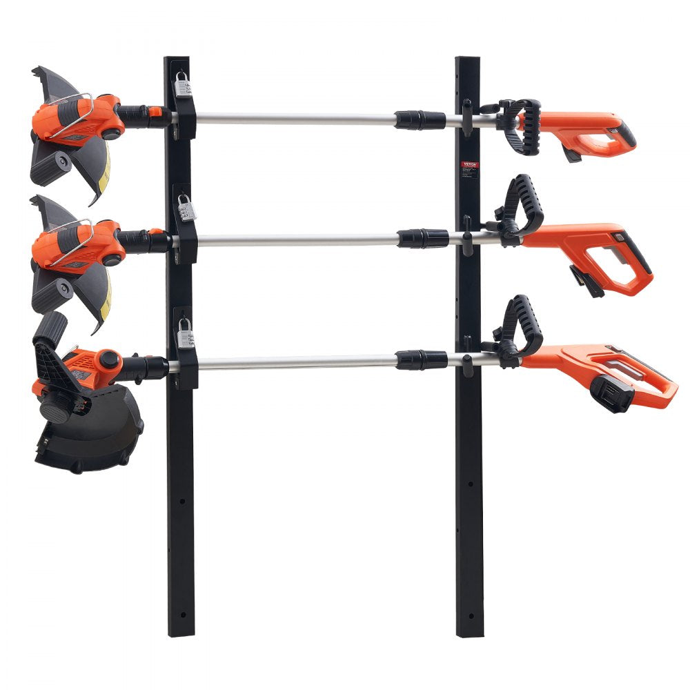 VEVOR Trimmer Rack, 3 Place Weeder Trimmer Rack, Locking Trim Holder Landscape Trailer Rack Carrier Mount on Open Pickup/Trailer Enclosed Trailers, Pair 