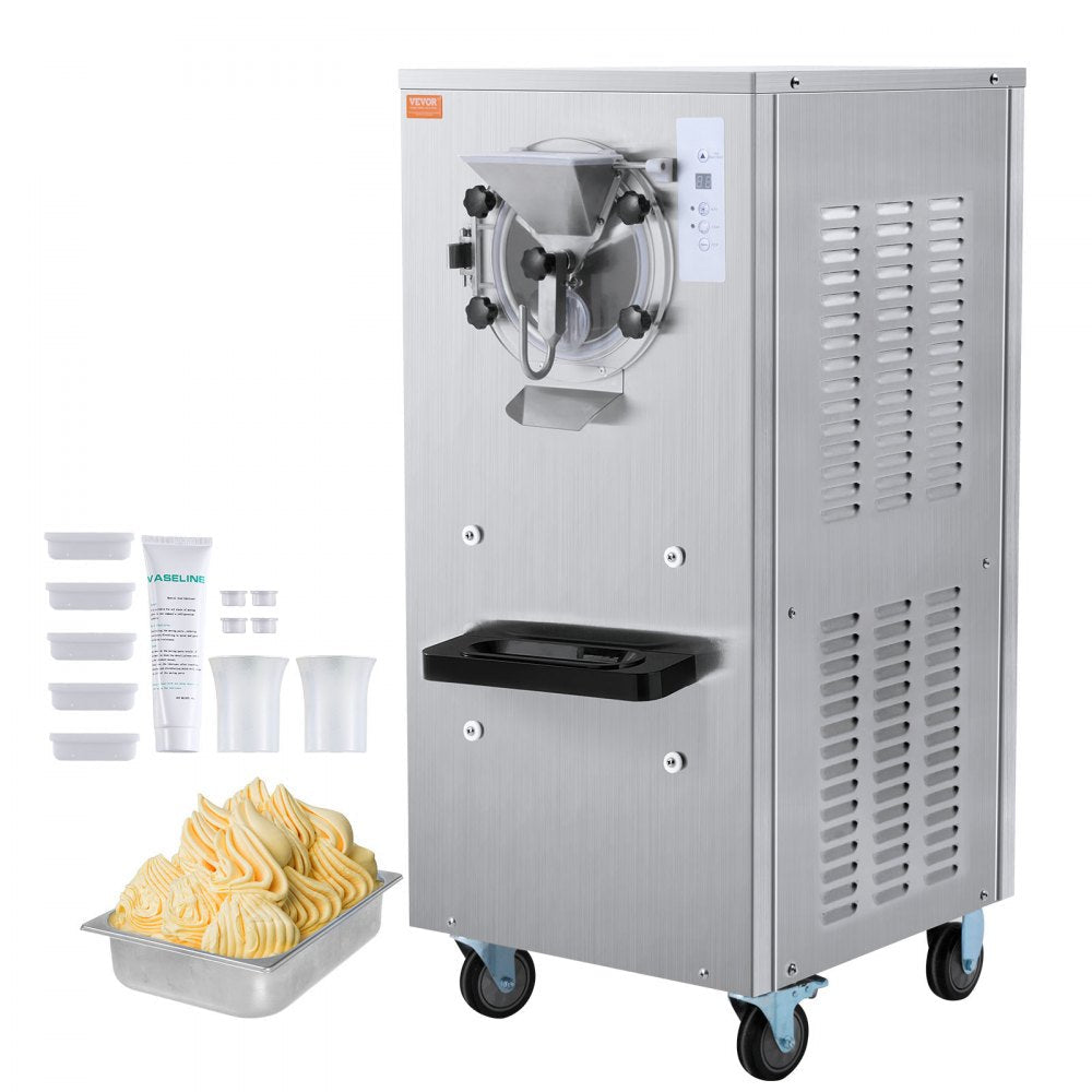VEVOR Commercial Ice Cream Machine, 20-25L/H Yield, 2400W 1-Flavor Hard Serve Ice Cream Maker,  8L Stainless Steel Cylinder, Digital Display Auto Clean Adjustable Hardness, for Restaurant Snack Bars 