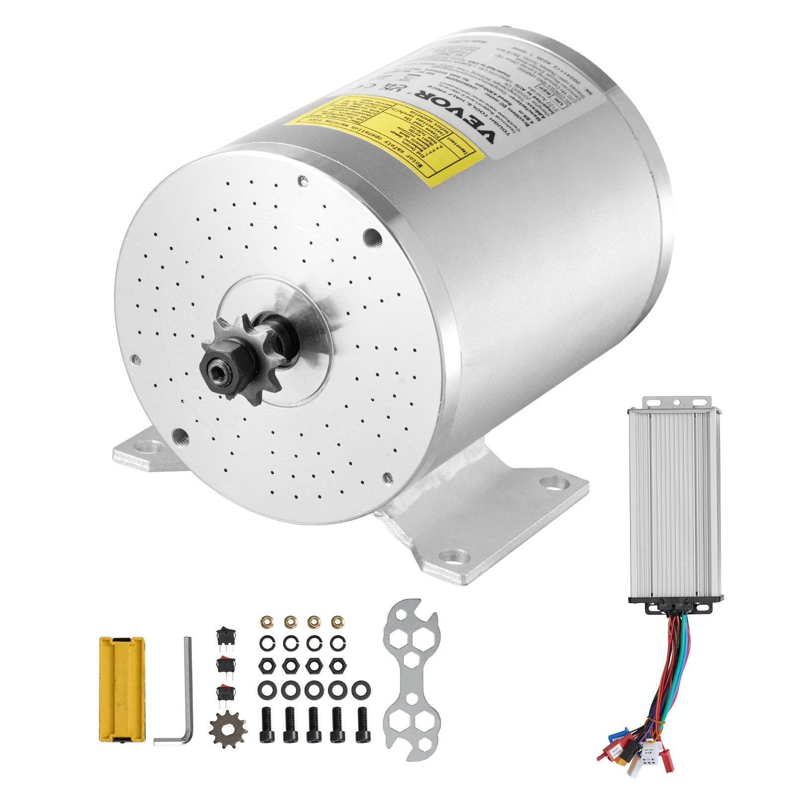 VEVOR 48V 2000W Electric Brushless DC Motor Kit with Upgraded Speed Controller 