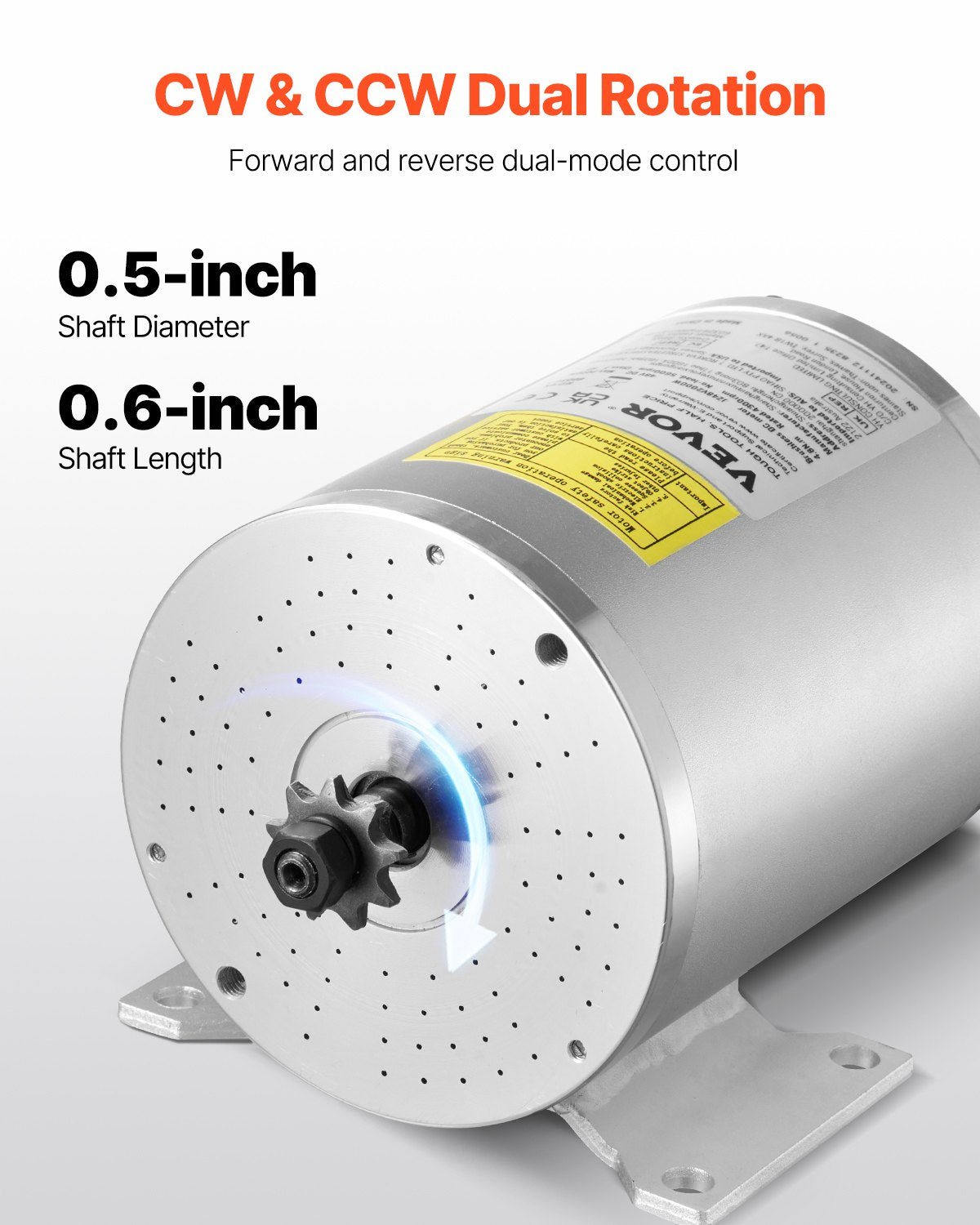 VEVOR 2000W Electric Brushless DC Motor Kit 48V 4300rpm Motor & Speed Controller 