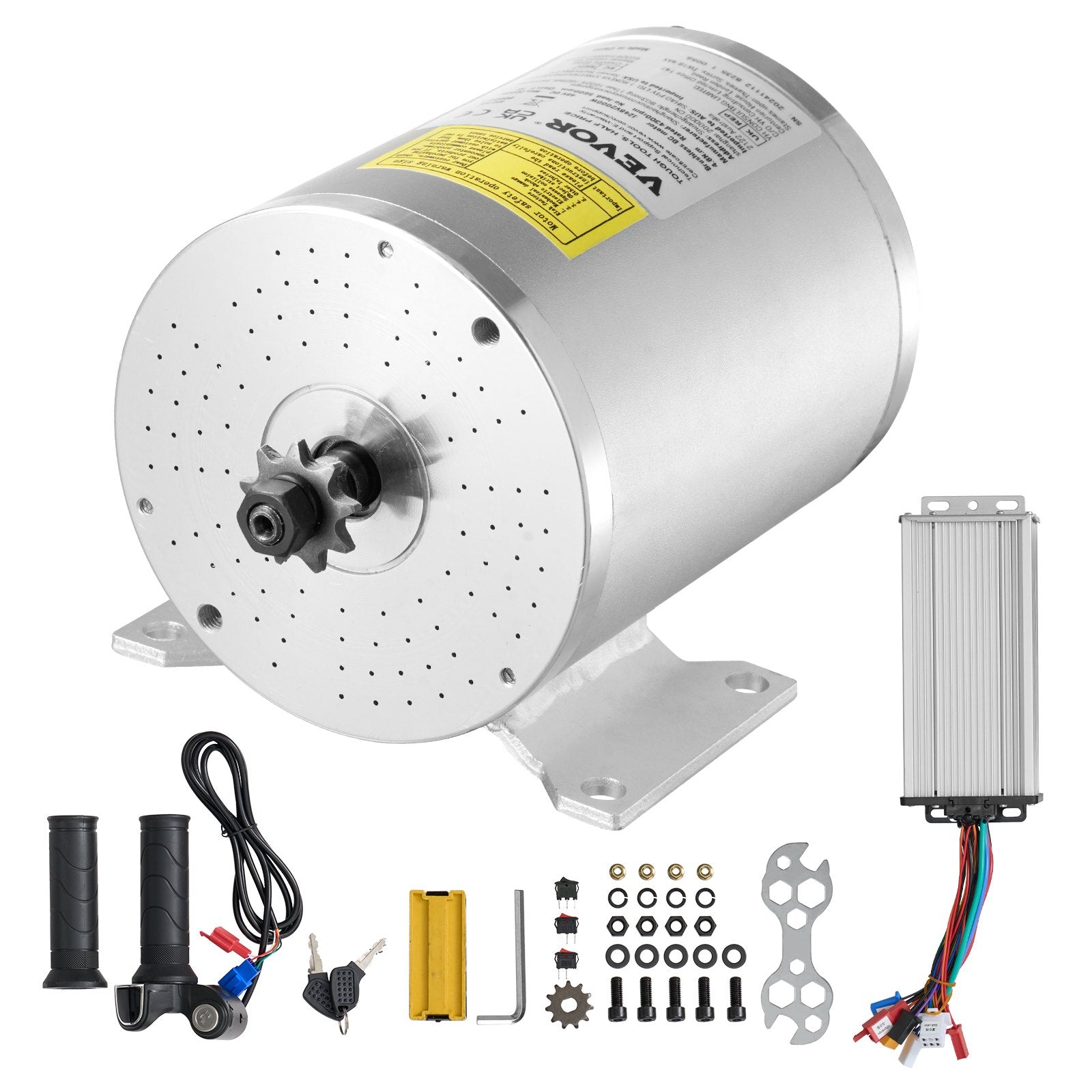 VEVOR 2000W Electric Brushless DC Motor Kit 48V 4300rpm Motor & Speed Controller 