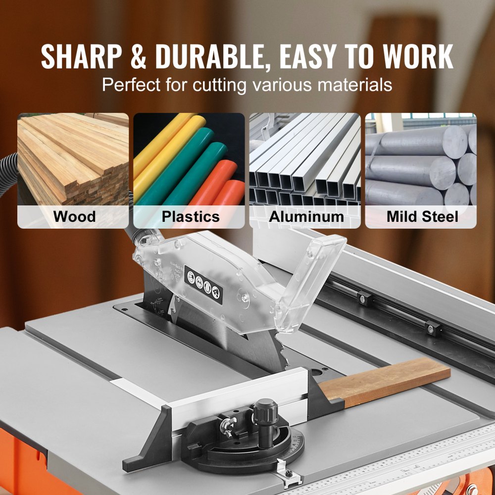 VEVOR 10" Table Saw w/ Stand Electric Cutting Machine 5000RPM 25-in Rip Capacity 