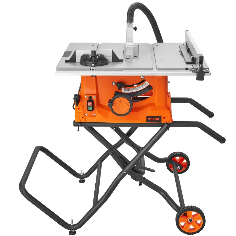 VEVOR 10" Table Saw w/ Stand Electric Cutting Machine 5000RPM 25-in Rip Capacity 