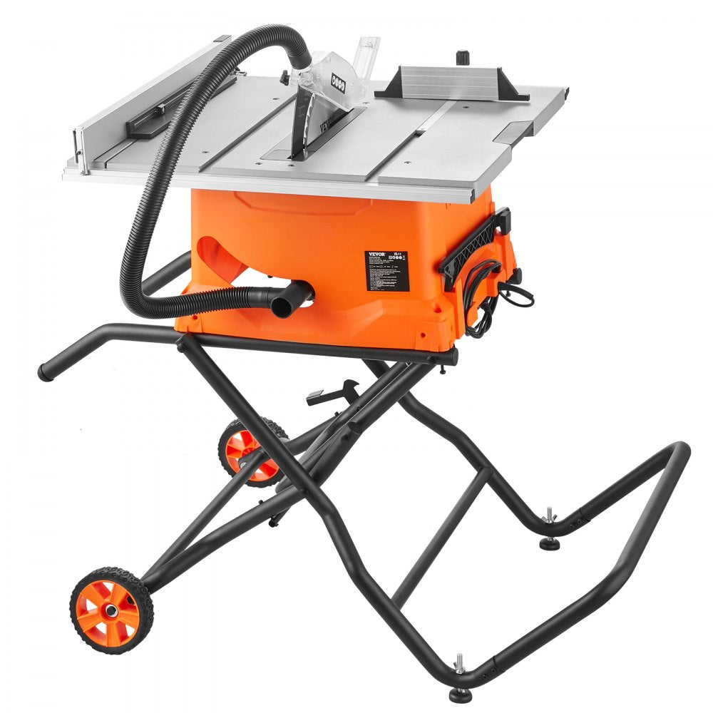 VEVOR 10" Table Saw w/ Stand Electric Cutting Machine 5000RPM 25-in Rip Capacity 