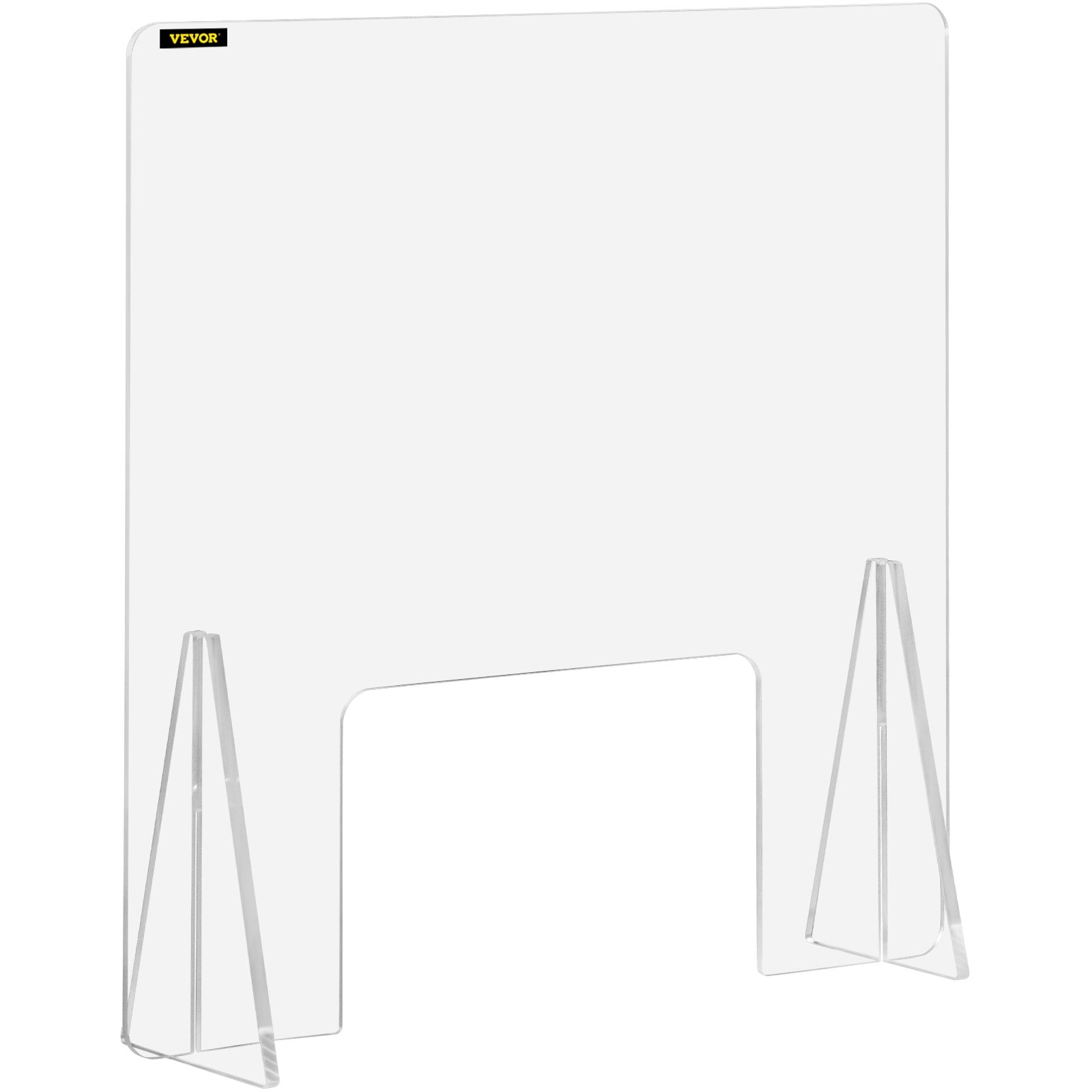 VEVOR Sneeze Guard for Counter 24"x24" Acrylic Shield for Desk 0.2" Thick Acrylic Board Acrylic Shield for Counter with Transaction Window Acrylic Sneeze Guard for Cashier Counters, Banks, Restaurants 