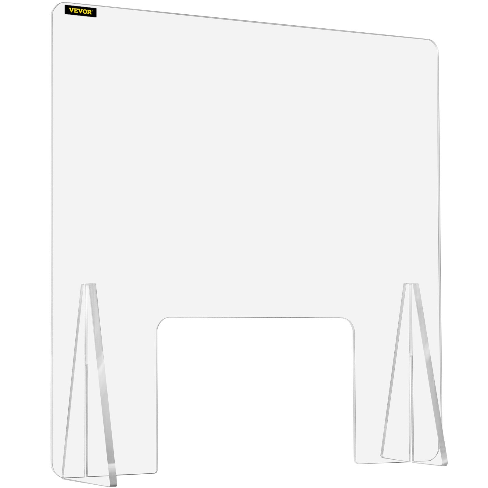 VEVOR Sneeze Guard for Counter 24"x24" Acrylic Shield for Desk 0.2" Thick Acrylic Board Acrylic Shield for Counter with Transaction Window Acrylic Sneeze Guard for Cashier Counters, Banks, Restaurants 