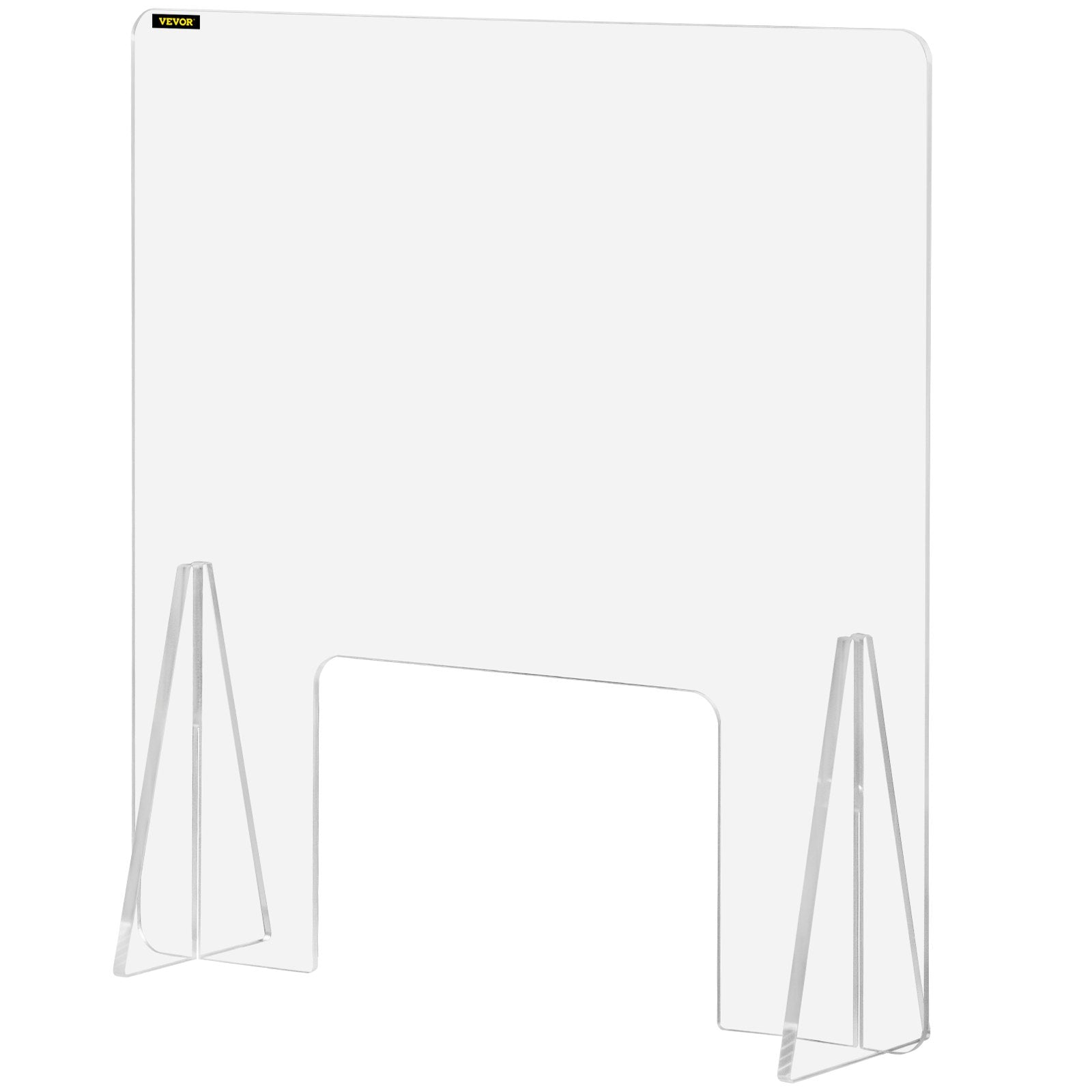VEVOR Sneeze Guard for Counter 24"x24" Acrylic Shield for Desk 0.2" Thick Acrylic Board Acrylic Shield for Counter with Transaction Window Acrylic Sneeze Guard for Cashier Counters, Banks, Restaurants 