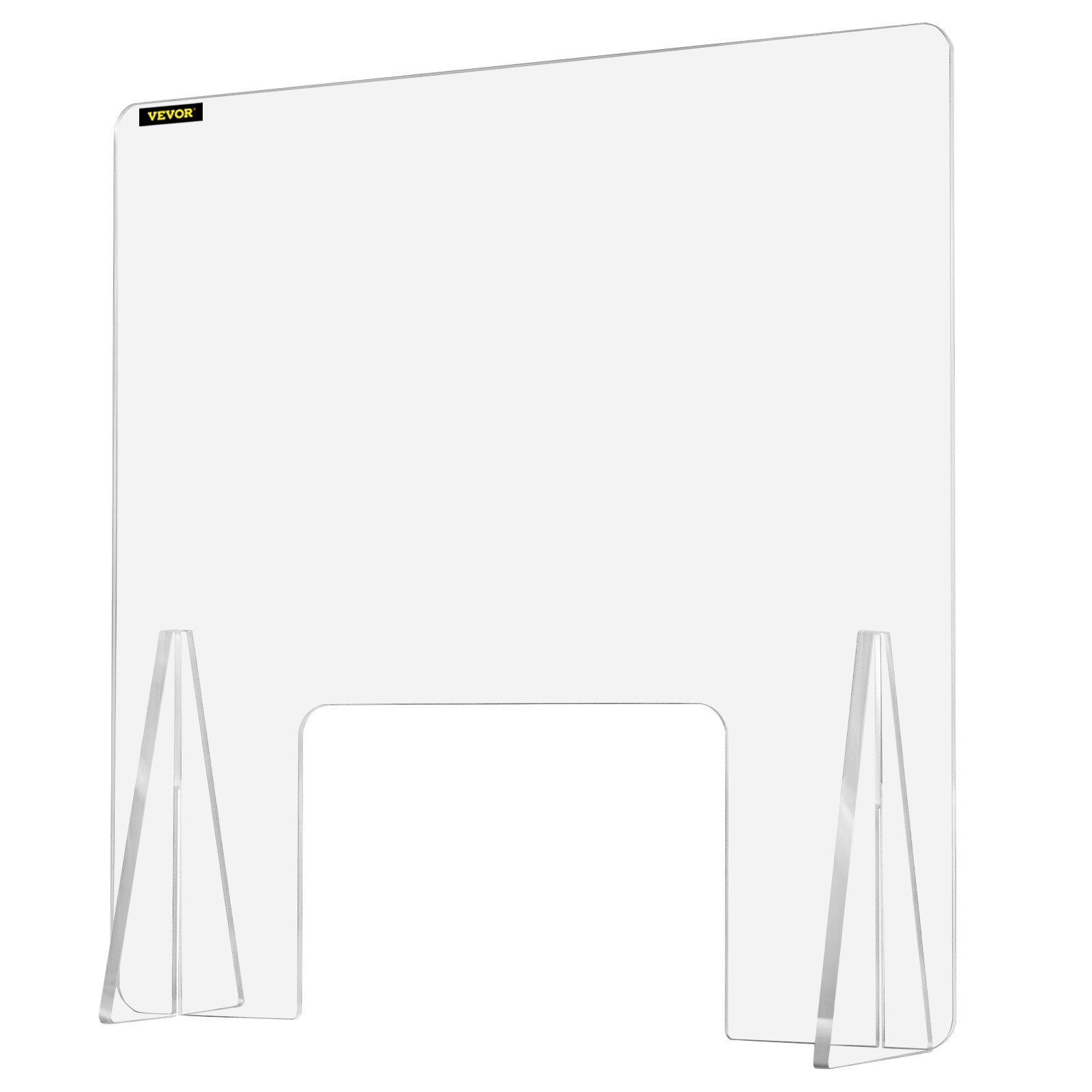 VEVOR Sneeze Guard for Counter 24"x24" Acrylic Shield for Desk 0.2" Thick Acrylic Board Acrylic Shield for Counter with Transaction Window Acrylic Sneeze Guard for Cashier Counters, Banks, Restaurants 