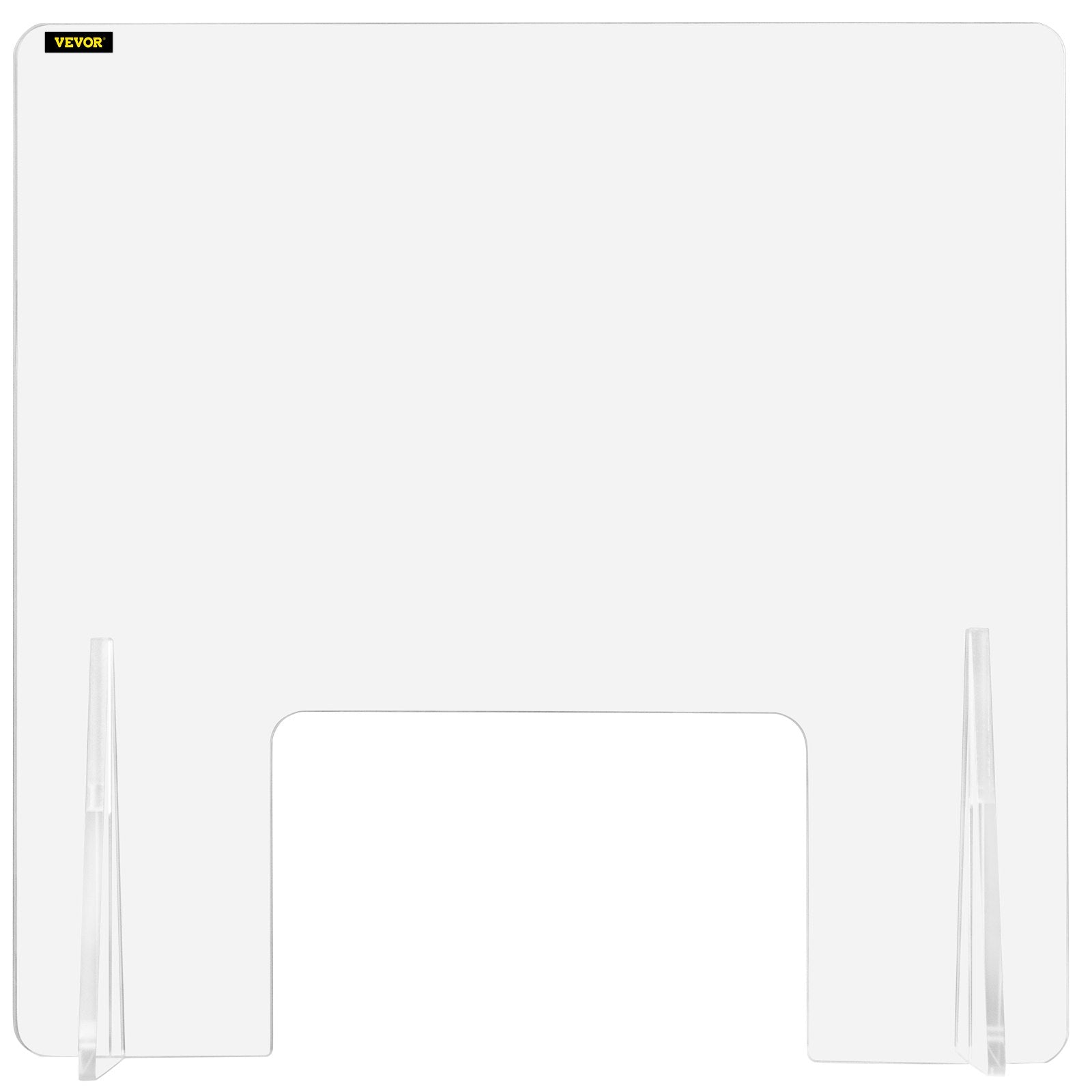 VEVOR Sneeze Guard for Counter 24"x24" Acrylic Shield for Desk 0.2" Thick Acrylic Board Acrylic Shield for Counter with Transaction Window Acrylic Sneeze Guard for Cashier Counters, Banks, Restaurants 