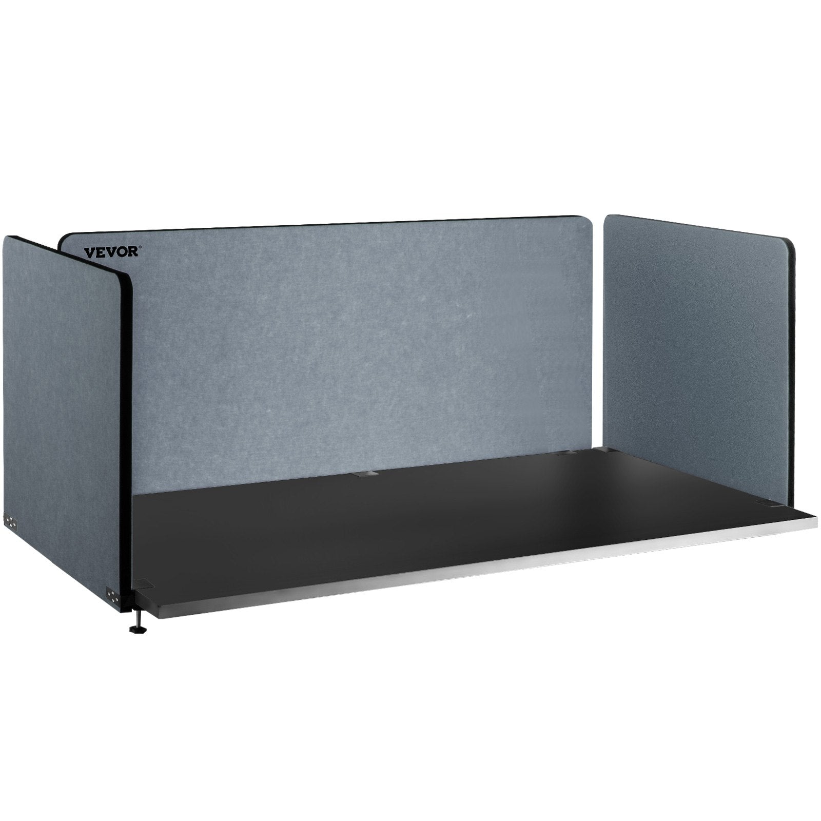 VEVOR Desk Divider 60'' Desk Privacy Panel, 3 Panels Privacy Acoustic Panel, Sound Absorbing Acoustic Privacy Panel, Reduce Noise and Visual Distractions, Lightweight Clamp-on Divider Light Gray 