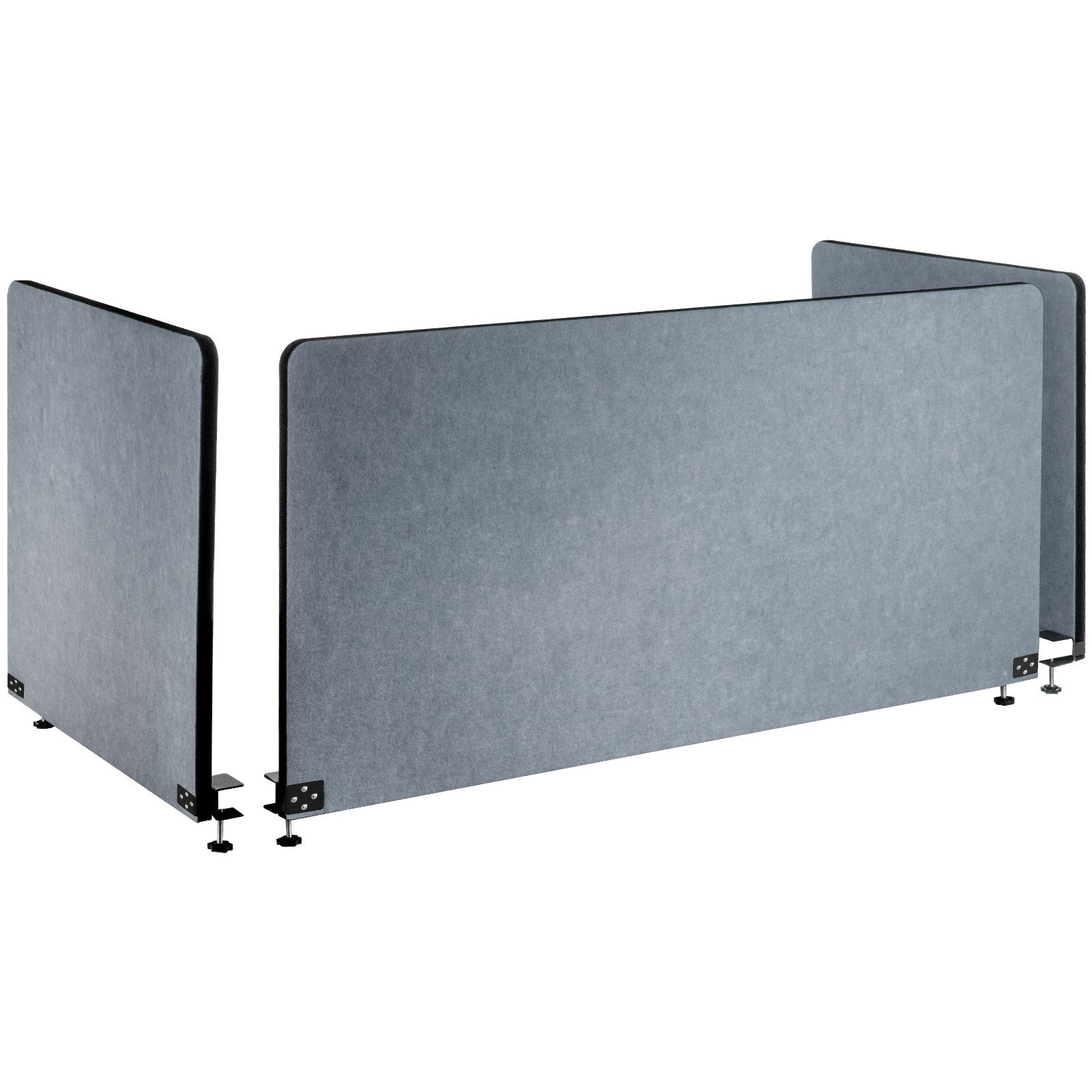 VEVOR Desk Divider 60'' Desk Privacy Panel, 3 Panels Privacy Acoustic Panel, Sound Absorbing Acoustic Privacy Panel, Reduce Noise and Visual Distractions, Lightweight Clamp-on Divider Light Gray 