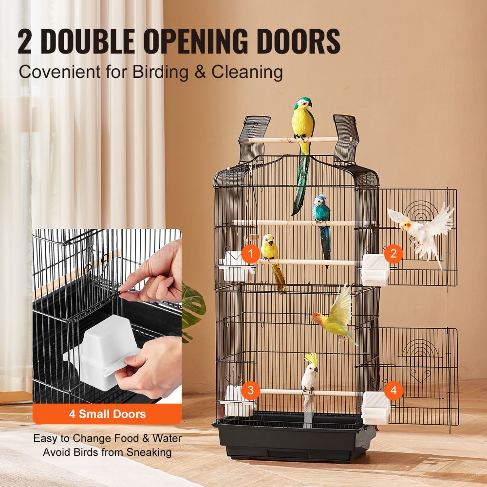 VEVOR Bird Flight Cage 39 in Hanging Metal Parakeet Cage for Cockatiels Parrot 