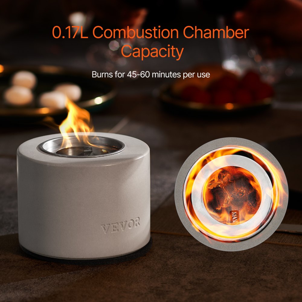 VEVOR Tabletop Fire Pit Bowl Concrete Fireplace Indoor Outdoor Patio Cylinder 