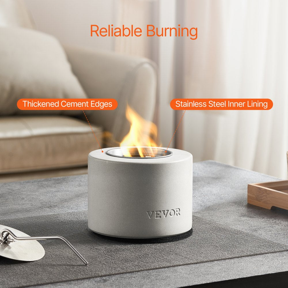VEVOR Tabletop Fire Pit Bowl Concrete Fireplace Indoor Outdoor Patio Cylinder 