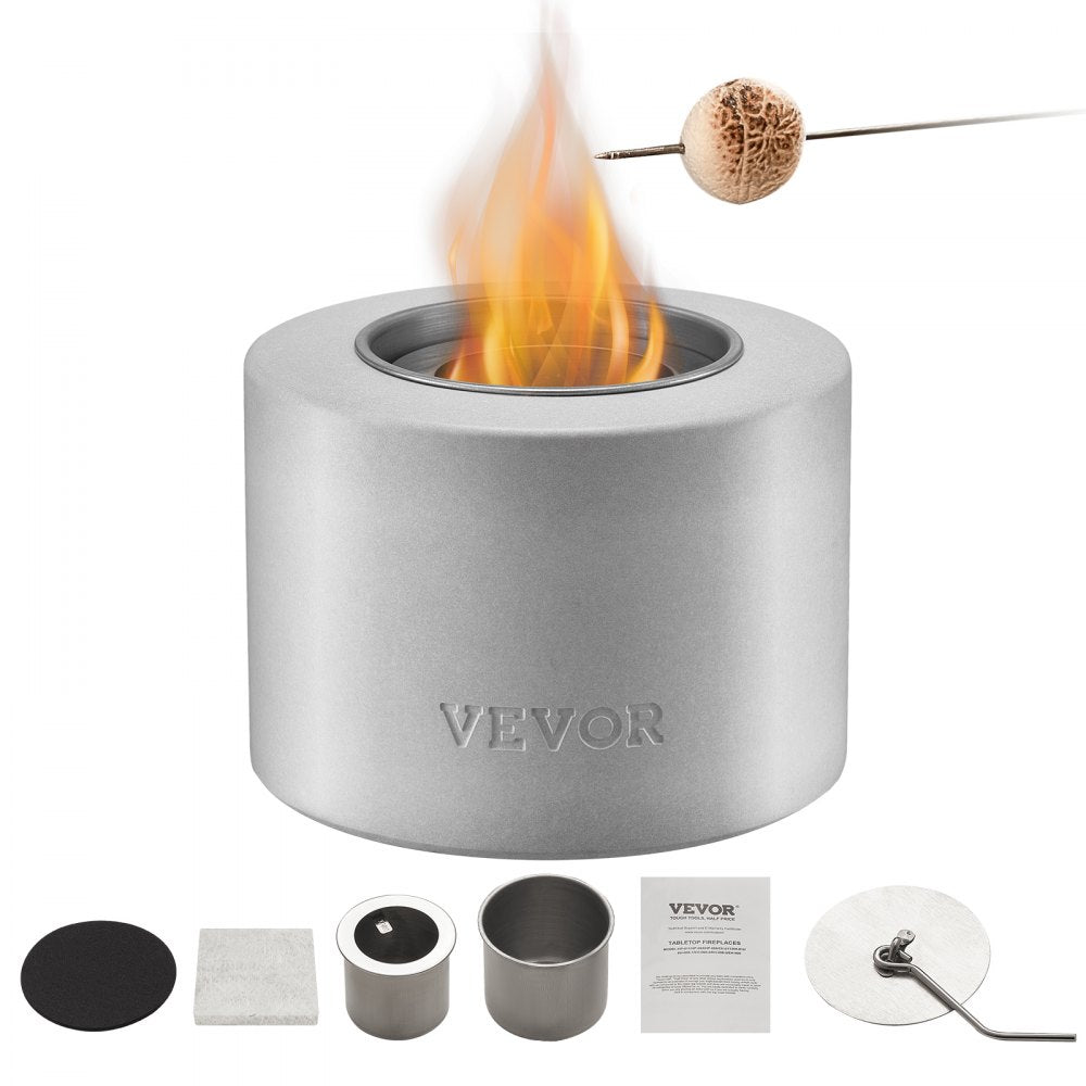 VEVOR Tabletop Fire Pit Bowl Concrete Fireplace Indoor Outdoor Patio Cylinder 