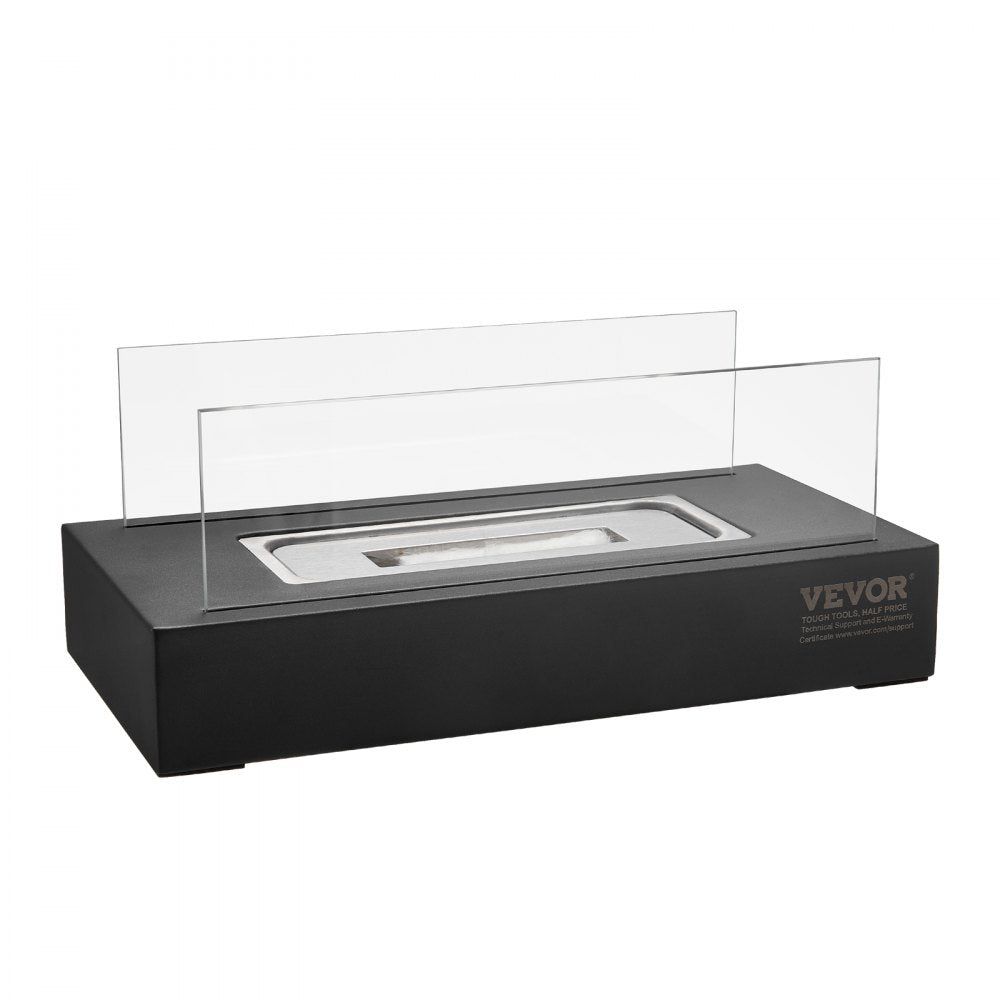 VEVOR Tabletop Fire Pit 14 inch Metal Fireplace Indoor Outdoor with Glass 