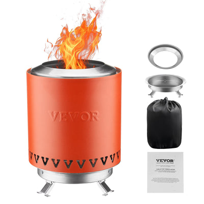 VEVOR Tabletop Fire Pit 6 inch Stainless Steel Fireplace Indoor Outdoor Red 