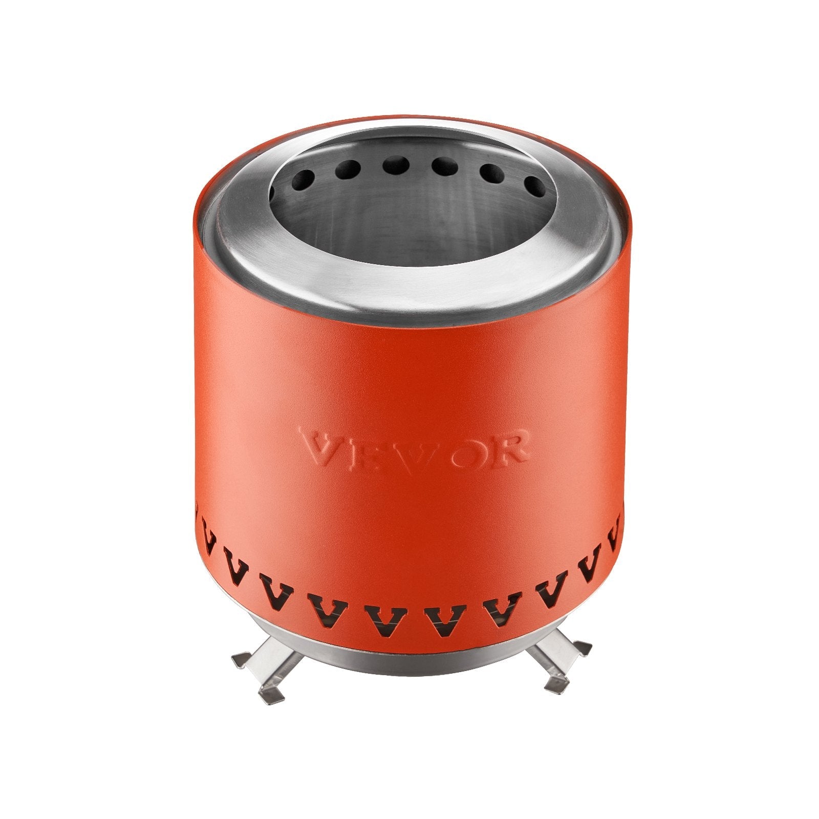 VEVOR Tabletop Fire Pit 6 inch Stainless Steel Fireplace Indoor Outdoor Red 