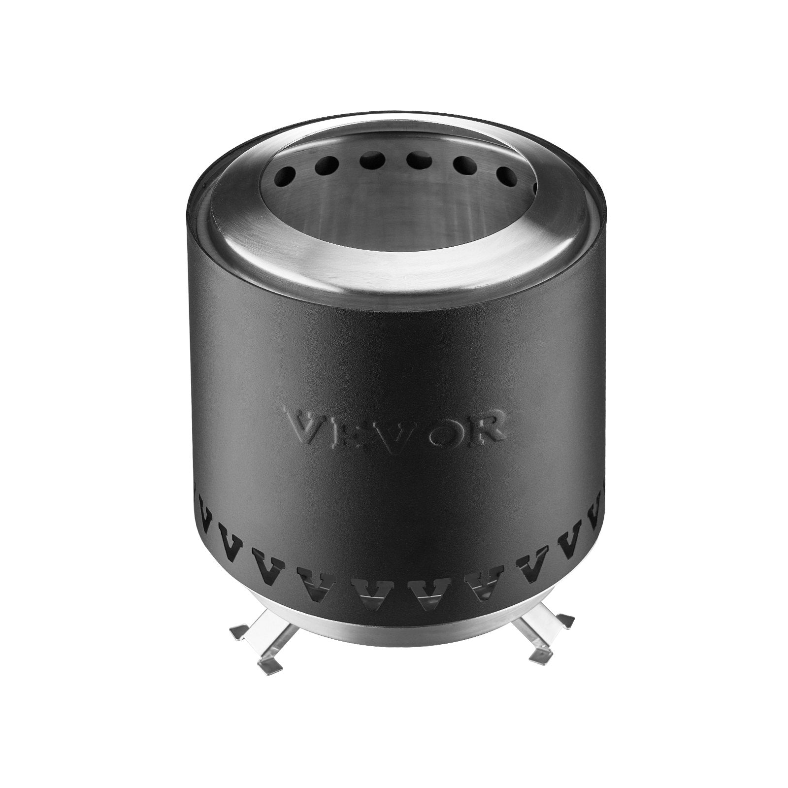VEVOR Tabletop Fire Pit 6 inch Stainless Steel Fireplace Indoor Outdoor Black 