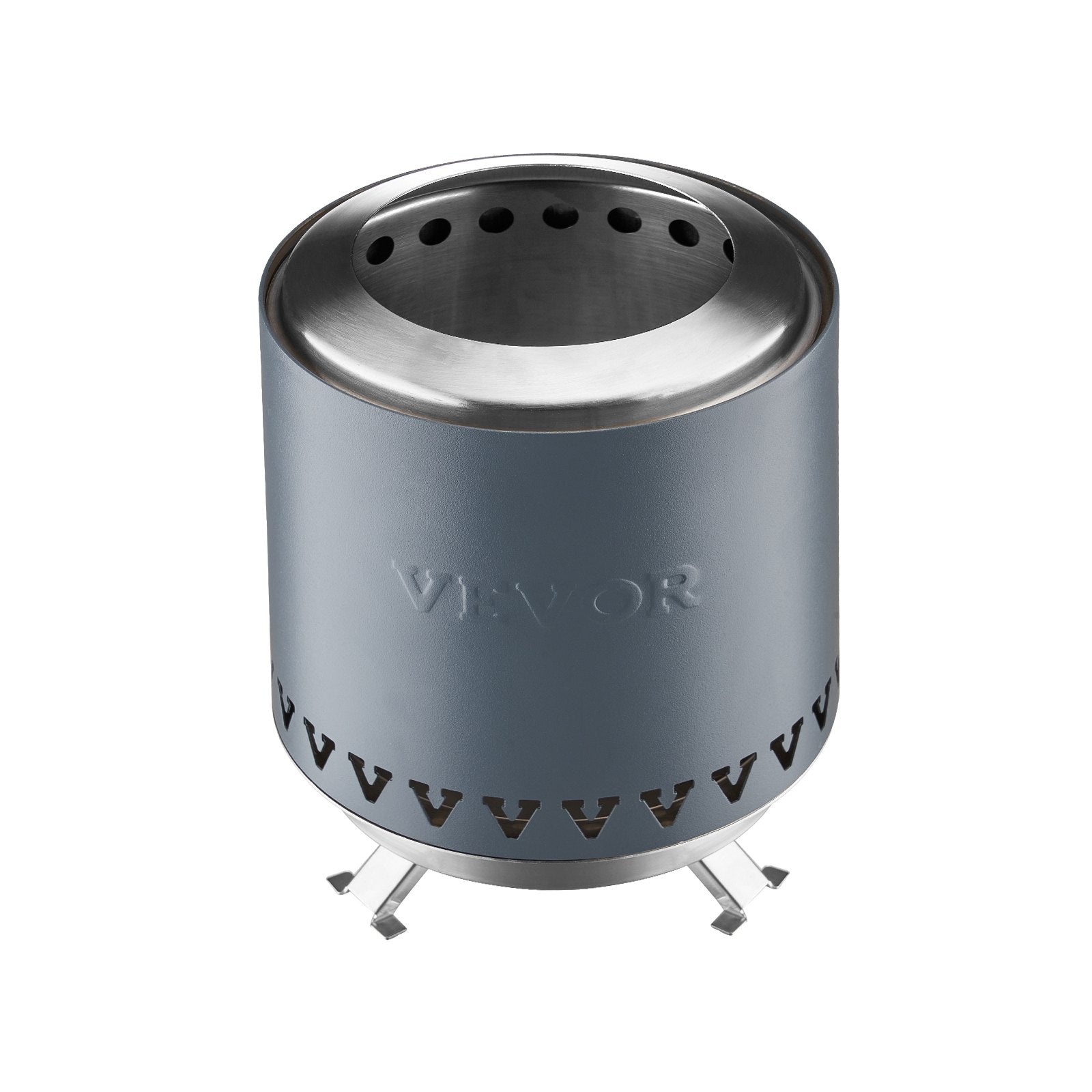 VEVOR Tabletop Fire Pit 6 inch Stainless Steel Fireplace Indoor Outdoor Blue 
