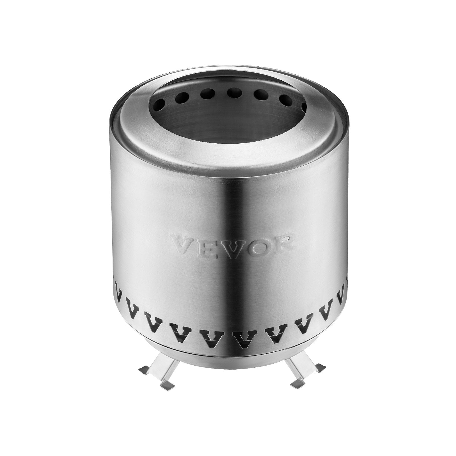 VEVOR Tabletop Fire Pit 6 inch Stainless Steel Fireplace Indoor Outdoor Silver 