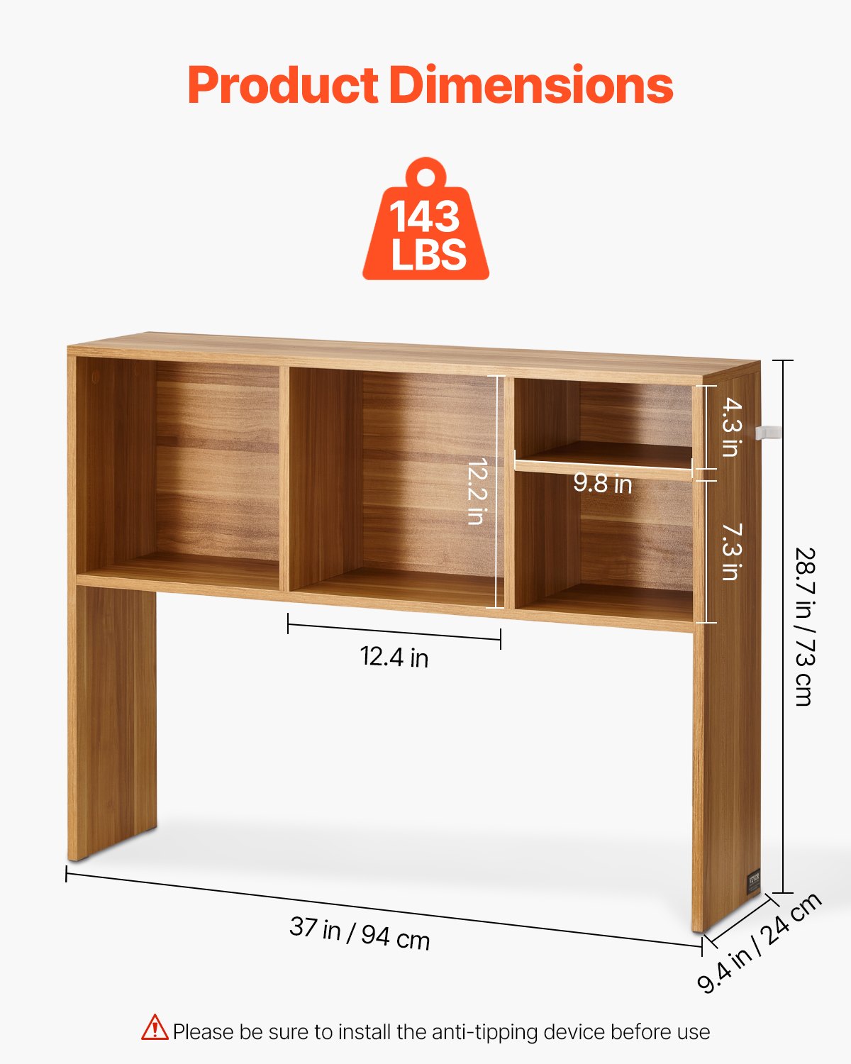 VEVOR Desktop Bookshelf Wood Desktop Storage Organizer 1-Tier for Office & Home 
