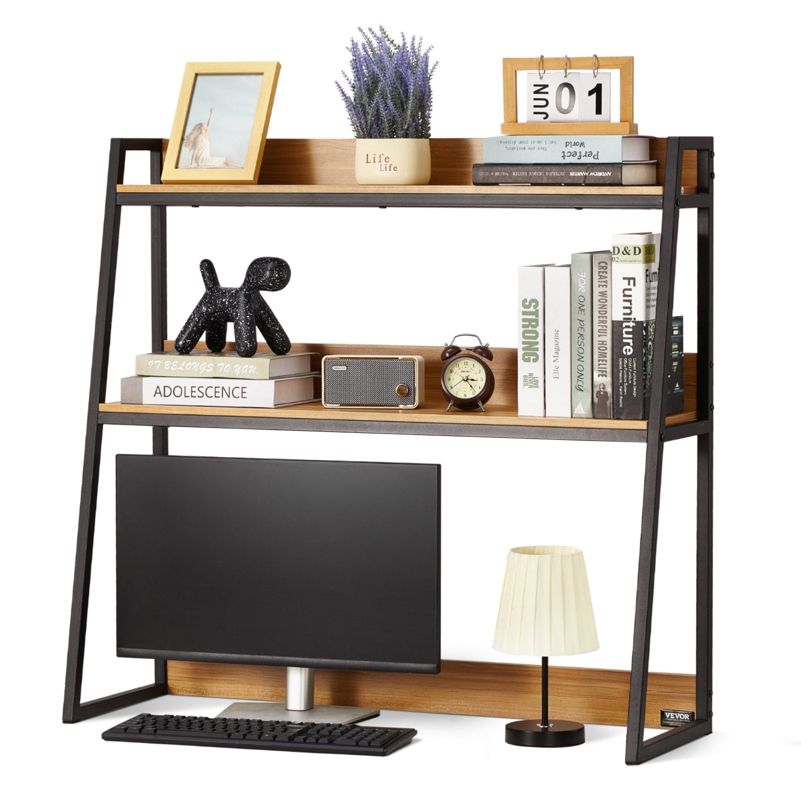 VEVOR Desktop Bookshelf Desktop Storage Organizer 2-Tier for Office and Home 