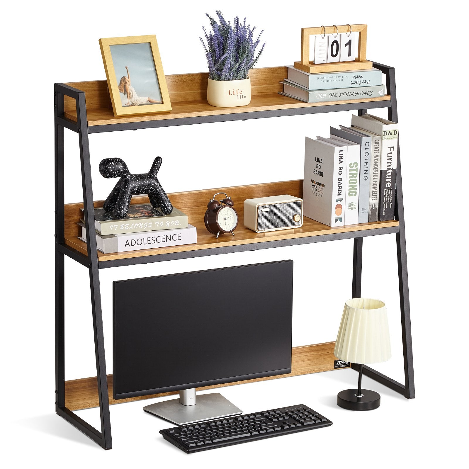 VEVOR Desktop Bookshelf Desktop Storage Organizer 2-Tier for Office and Home 