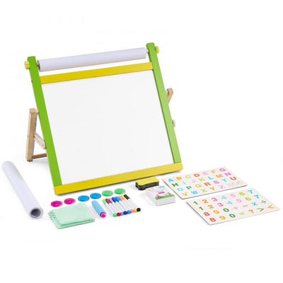 VEVOR 3-in-1 Tabletop Kids Art Easel Double-Sided Magnetic Whiteboard Chalkboard 