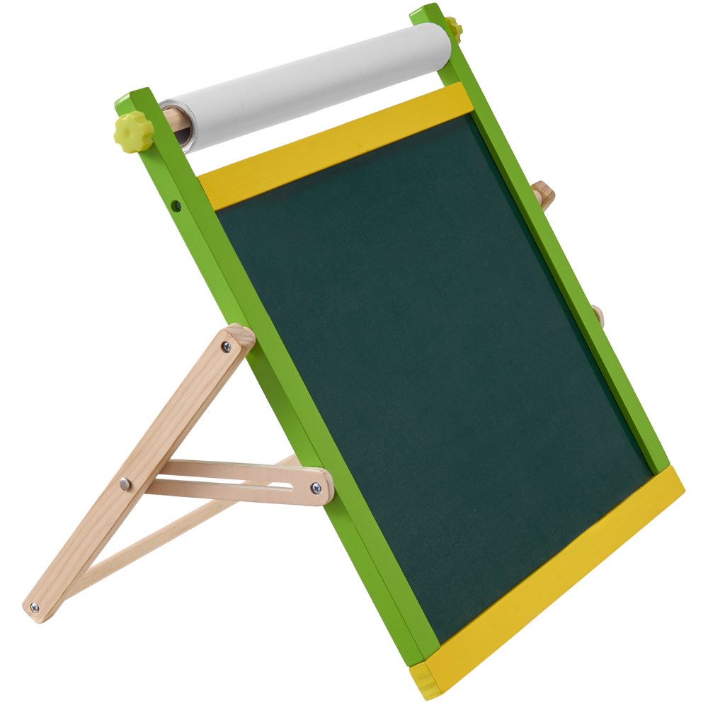 VEVOR 3-in-1 Tabletop Kids Art Easel Double-Sided Magnetic Whiteboard Chalkboard 