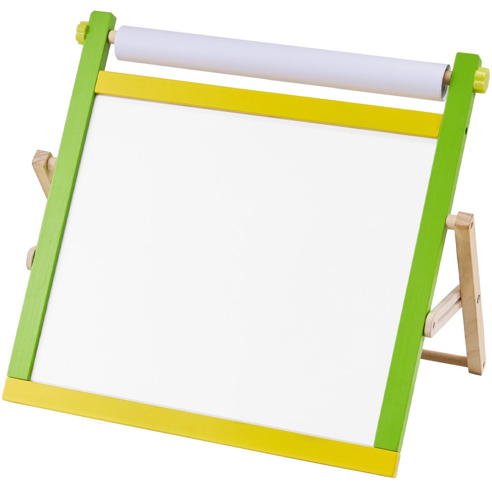 VEVOR 3-in-1 Tabletop Kids Art Easel Double-Sided Magnetic Whiteboard Chalkboard 