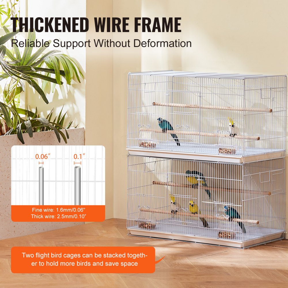 VEVOR Bird Flight Cage 18 in Small Metal Parakeet Cage for Cockatiels White 