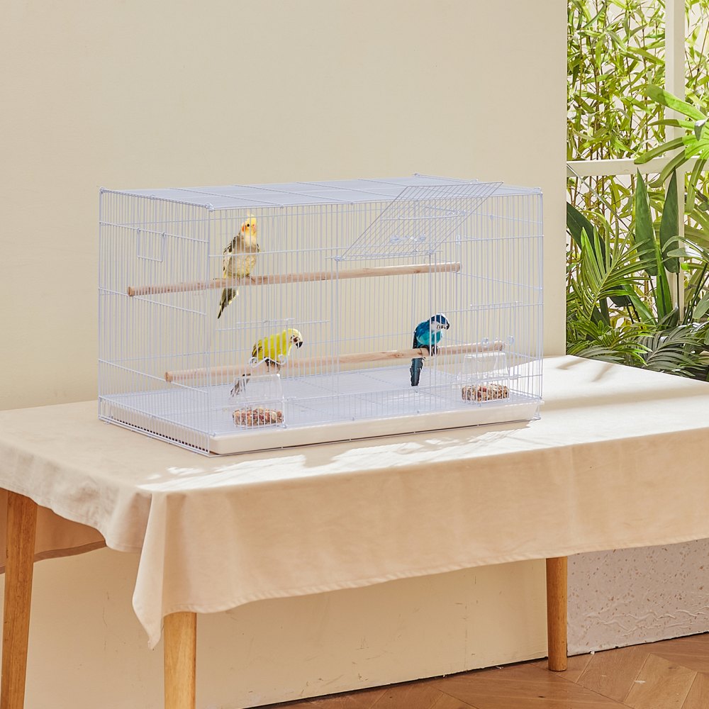 VEVOR Bird Flight Cage 18 in Small Metal Parakeet Cage for Cockatiels White 