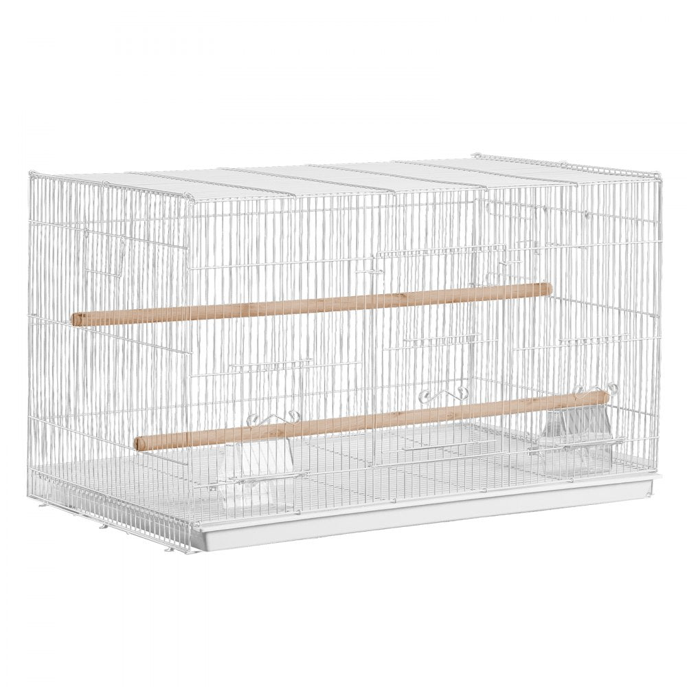 VEVOR Bird Flight Cage 18 in Small Metal Parakeet Cage for Cockatiels White 