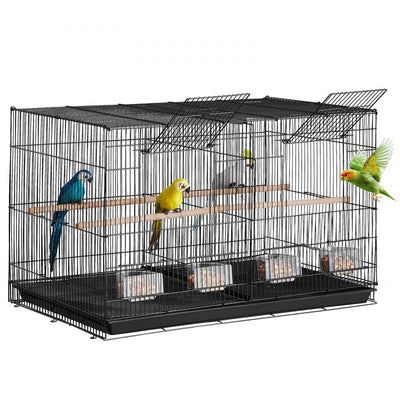 VEVOR Bird Flight Cage with Divider 18 in Small Metal Parakeet Cage Black 