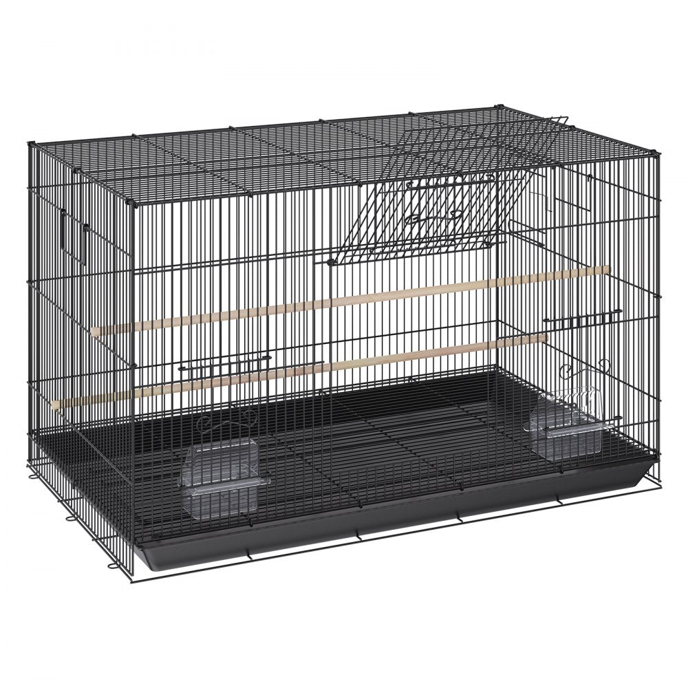 VEVOR 30 inch Bird Cage, Metal Large Parakeet Cages for Cockatiels Small Parrot Budgies Lovebirds Canaries, Pet Bird Cage with Rolling Stand and Tray 