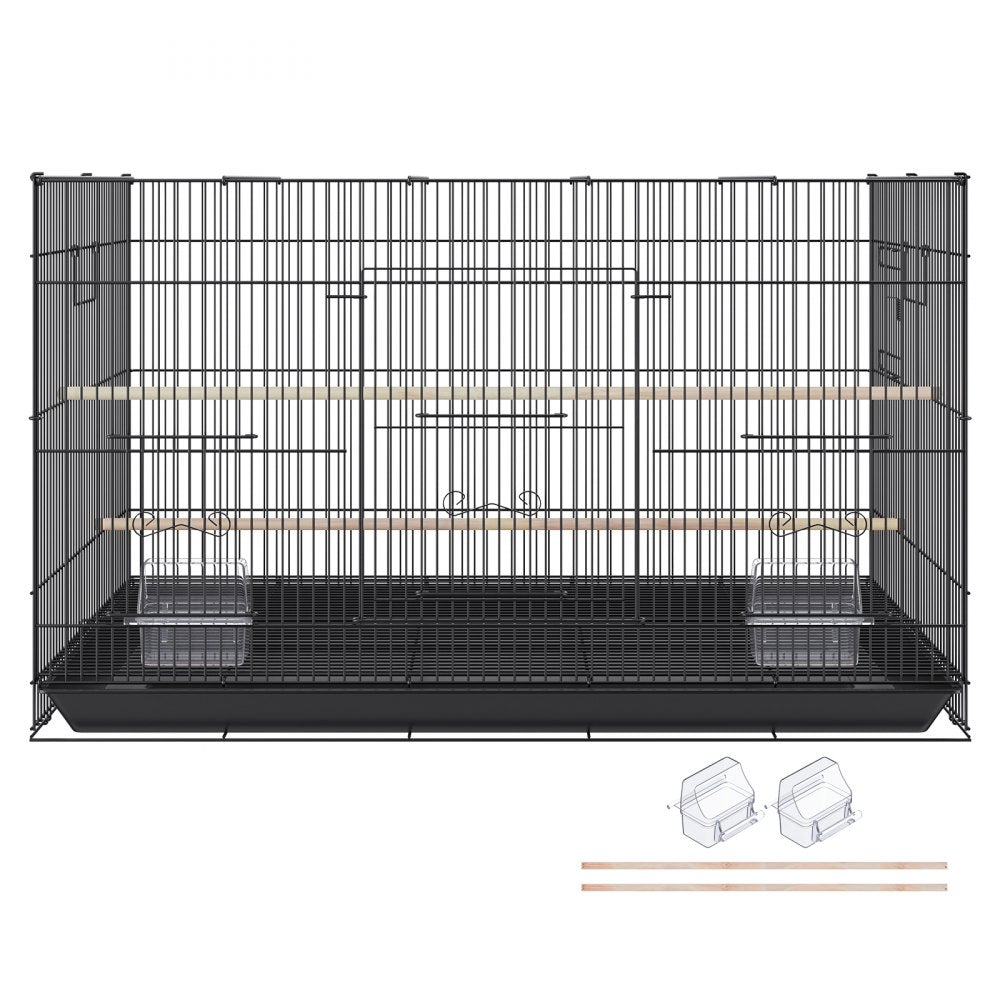 VEVOR 30 inch Bird Cage, Metal Large Parakeet Cages for Cockatiels Small Parrot Budgies Lovebirds Canaries, Pet Bird Cage with Rolling Stand and Tray 