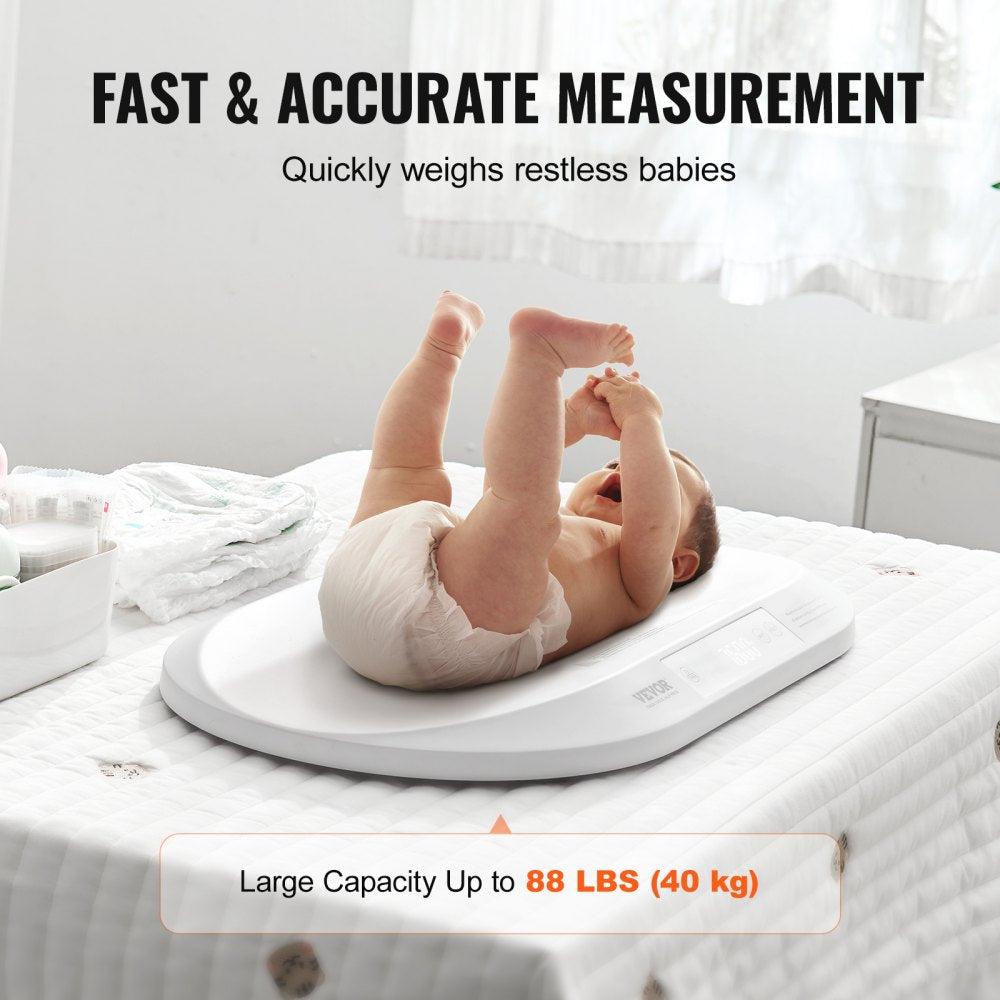 VEVOR Baby Scale Smart Bluetooth Infant Digital Scale with Measuring Tape 88LBS 