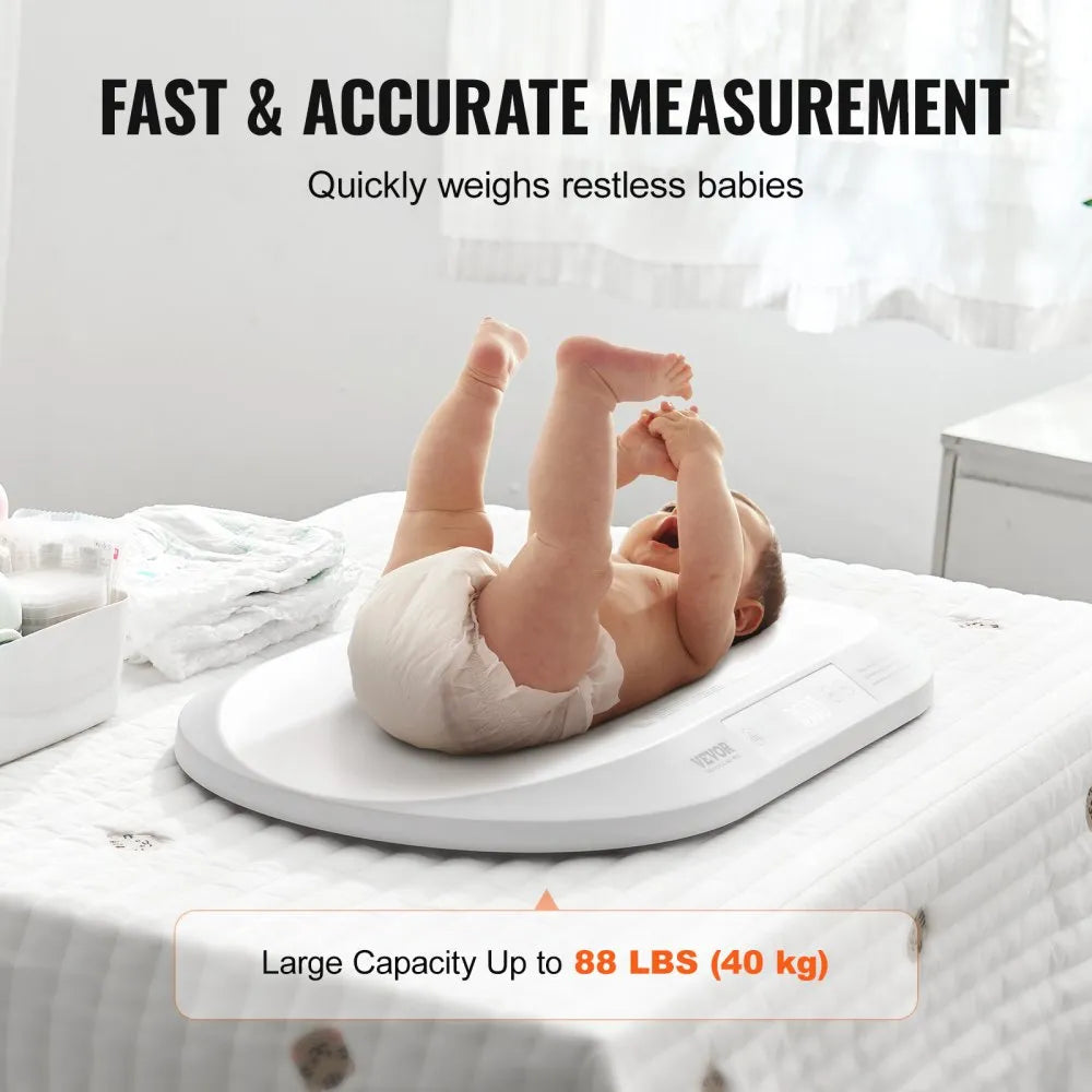 Smart Bluetooth Baby Scale – 88 lb Capacity/  2-in-1 Detachable Tray Baby Scale – 66 lb Capacity